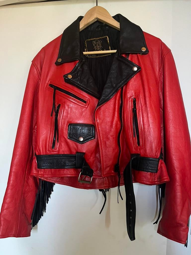 Dames leren jas, Kleding | Dames, Jassen | Zomer, Ophalen, Gedragen, Maat 36 (S), Rood