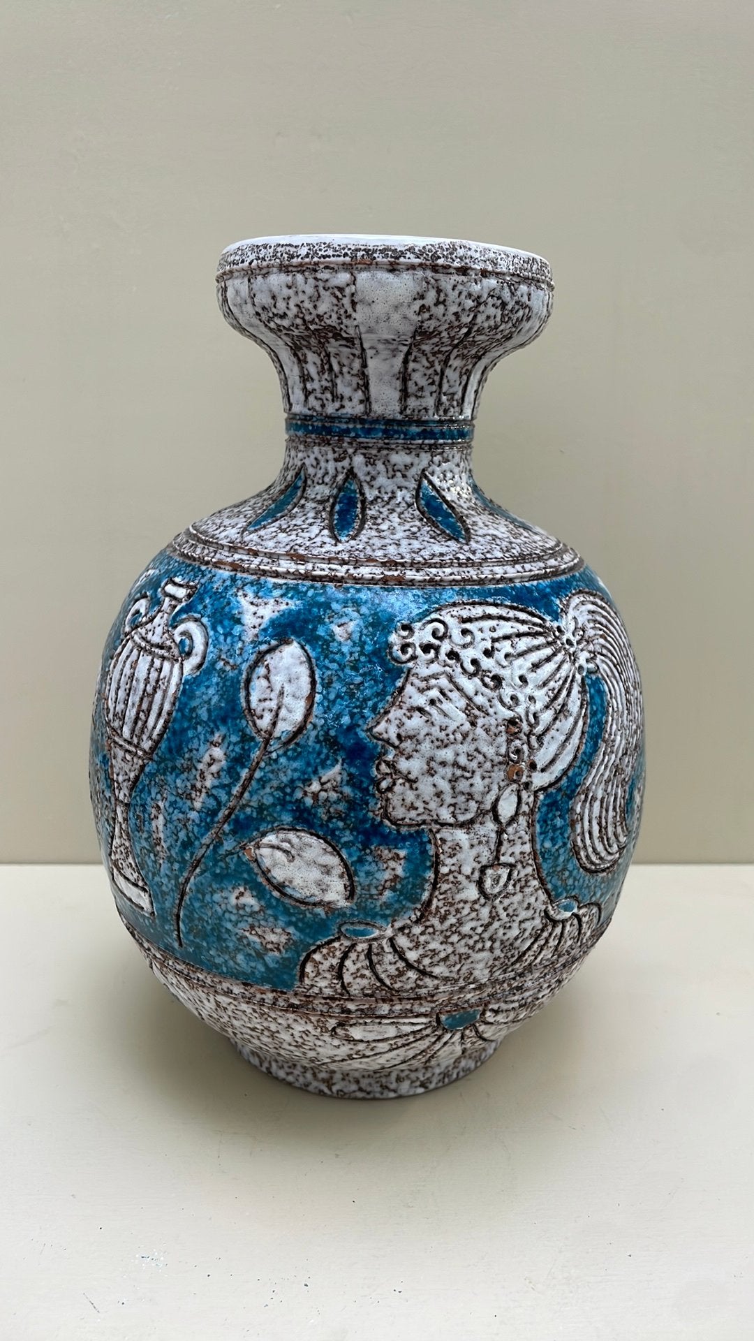 Italiaanse design vaas • Sgraffito • Fanciullacci stijl, Ophalen of Verzenden