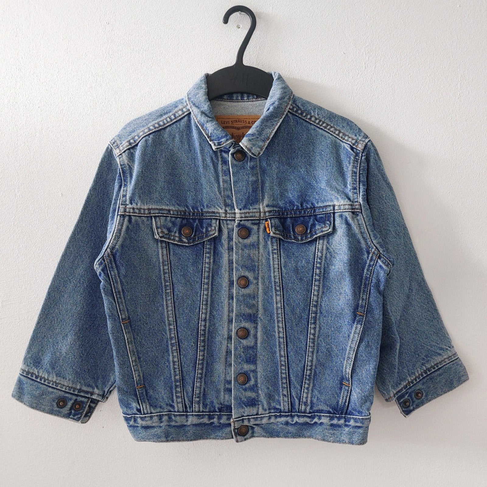 Vintage 90s Little Levis USA Orange tab Trucker jacket, Gebruikt, Jongen of Meisje, Ophalen of Verzenden, Levi's