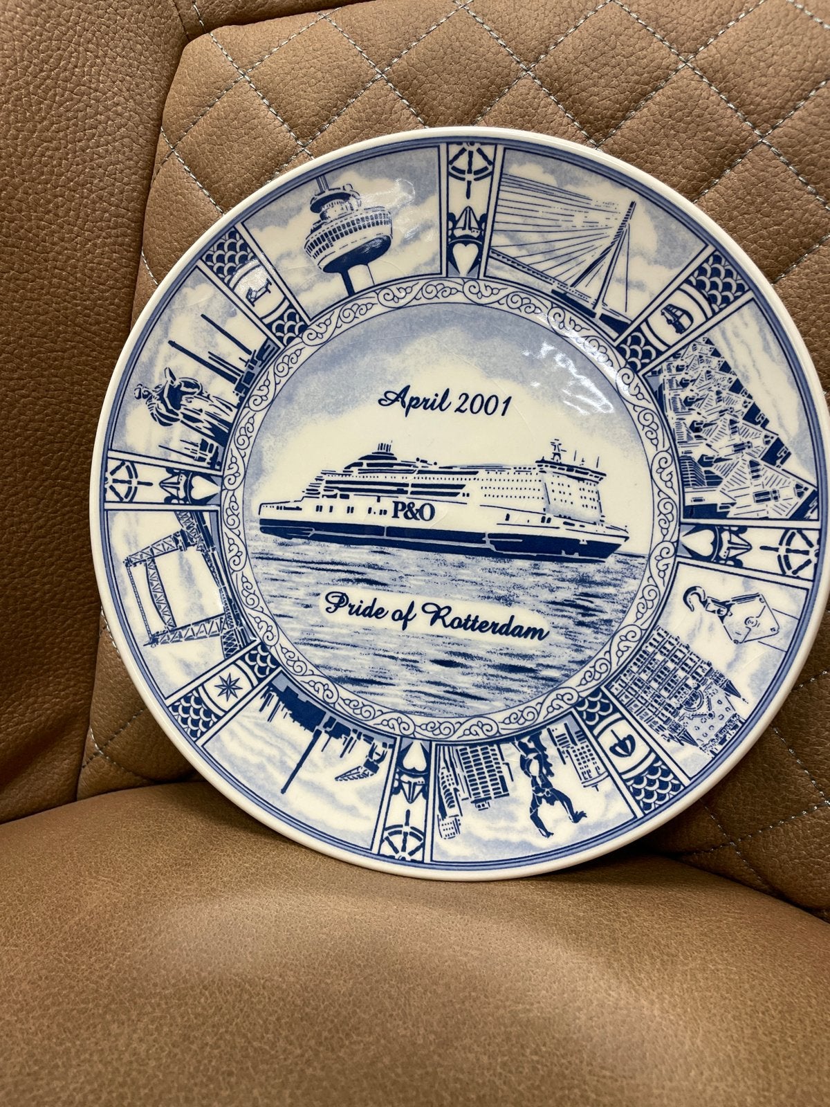 Royal Goedewaagen 'Blue Delft' P&O 'Pride of Rotterdam' bord, Ophalen of Verzenden