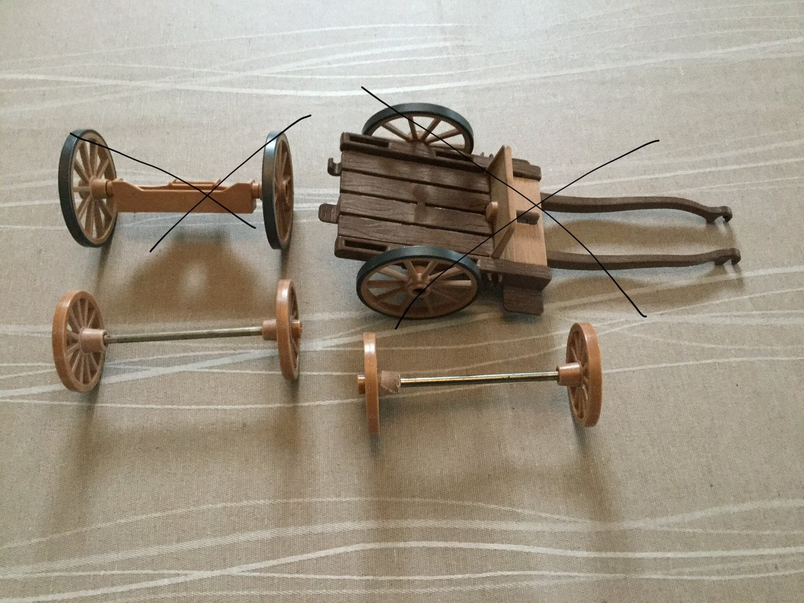 Playmobil wielen voor karren., Ophalen of Verzenden, Zo goed als nieuw