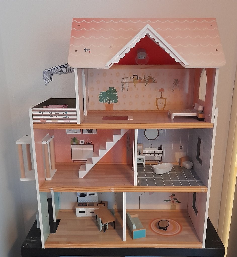 Poppenhuis incl meubeltjes, Kinderen en Baby's, Speelgoed | Poppenhuizen, Ophalen, Gebruikt, Poppenhuis