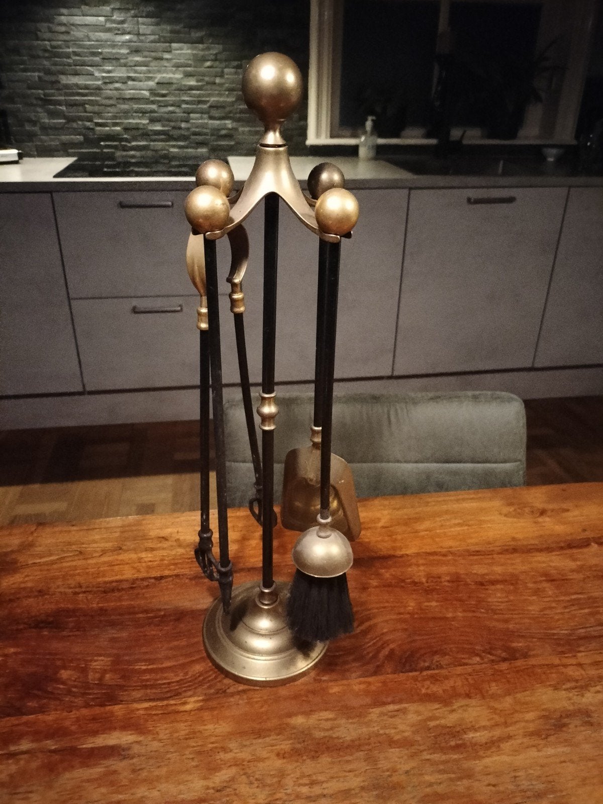 Mooi messing haardstel met 4-delige accessoires, Ophalen of Verzenden
