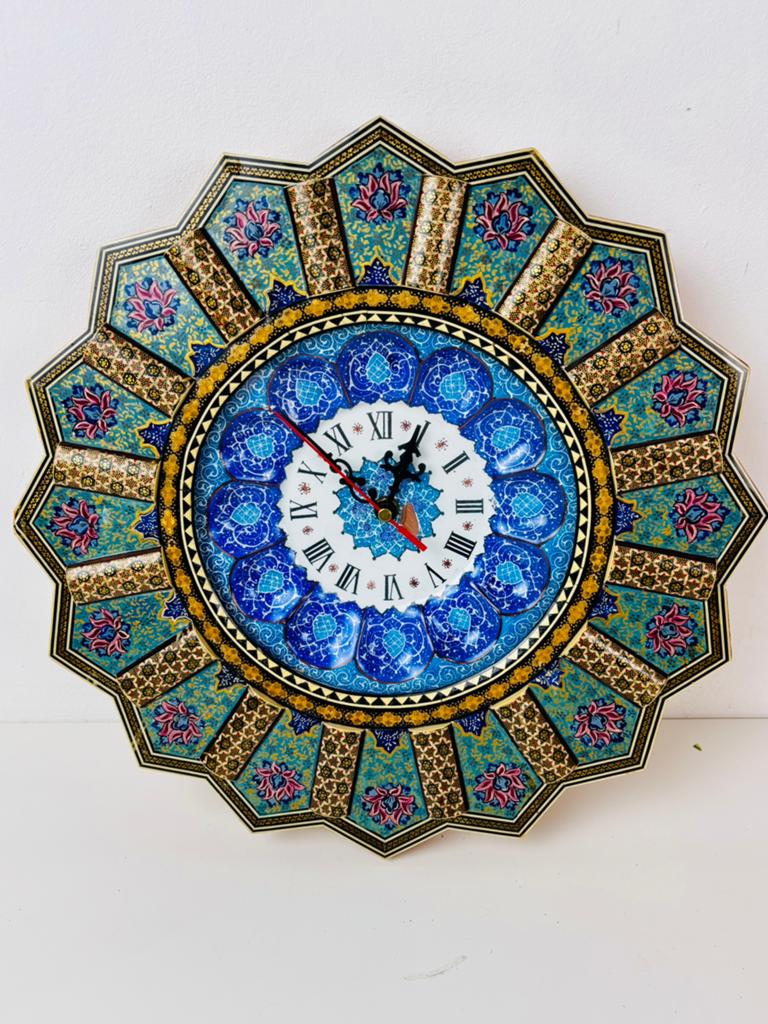Oosterse Persian Minakari Khatam klok, Antiek en Kunst, Ophalen of Verzenden