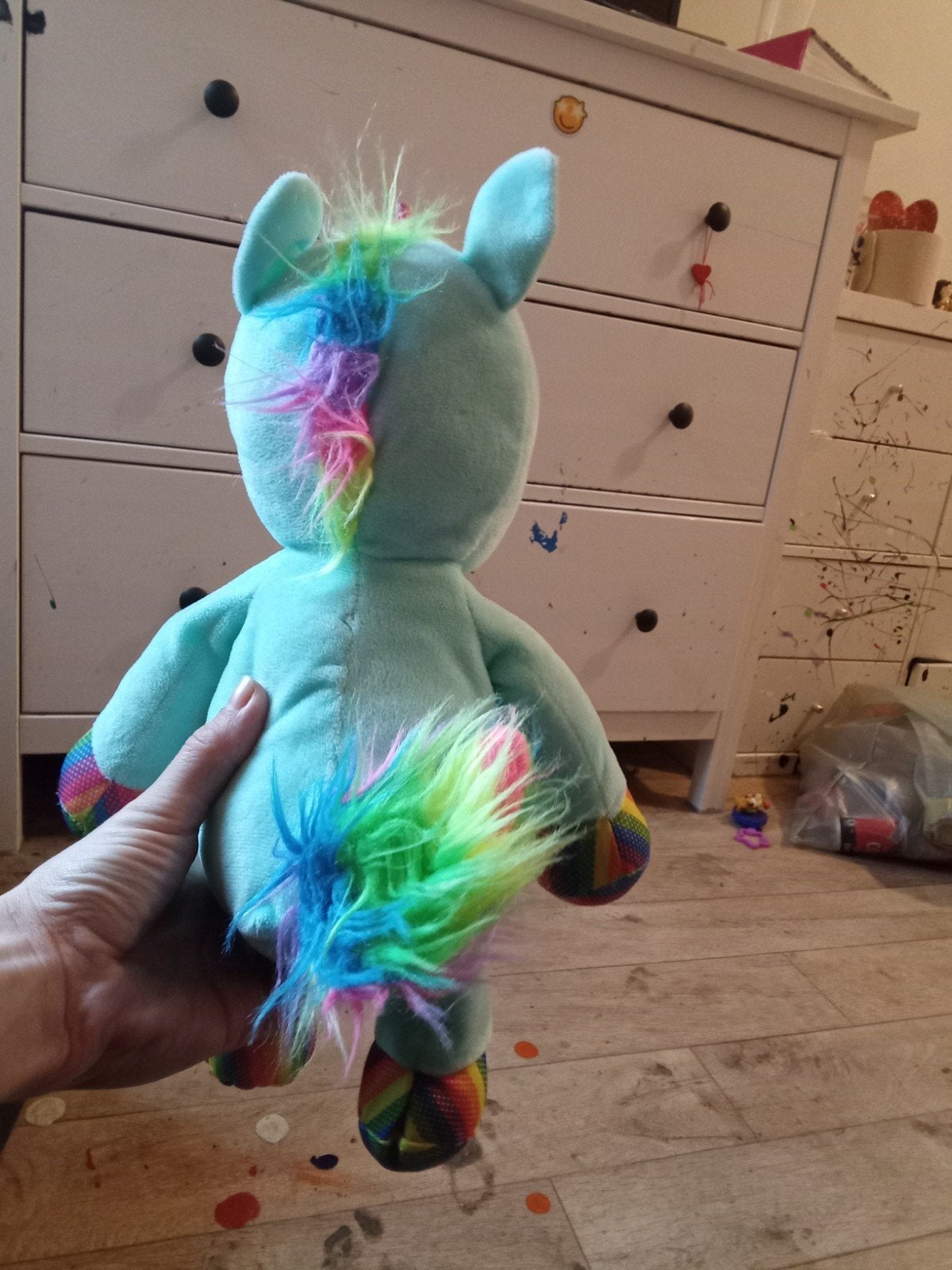 schattige regenboog eenhoorn knuffel ongebruikt onbeschadigd, Overige karakters, Nieuw, Ophalen of Verzenden, Middelgroot (20 tot 80 cm)