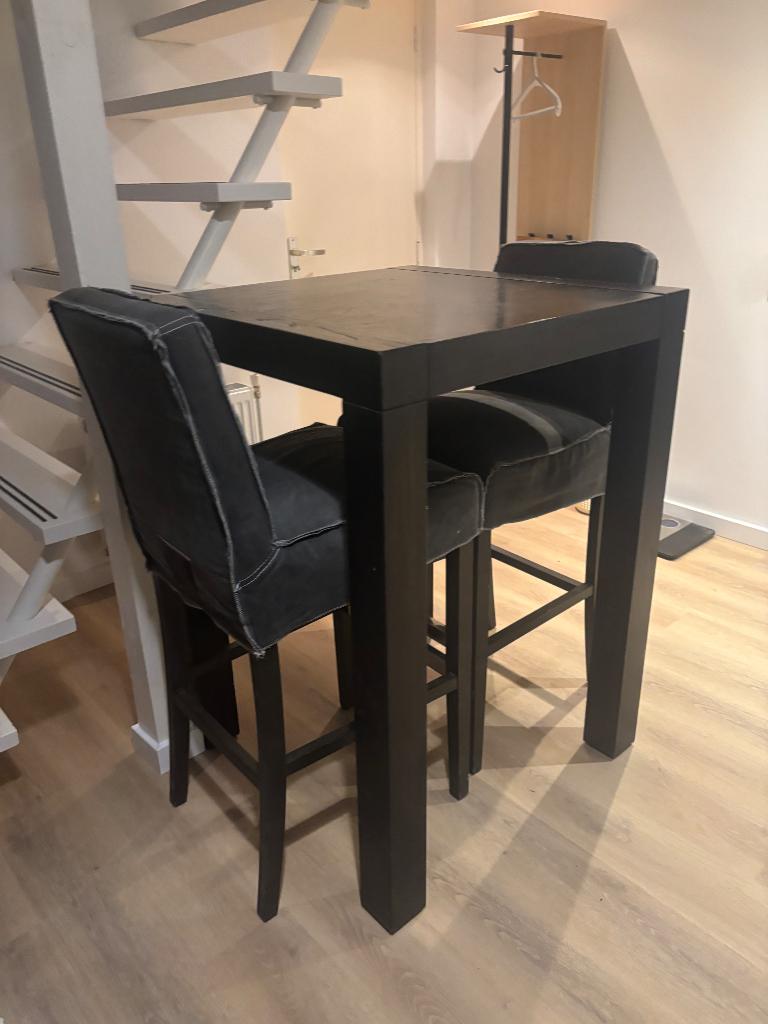 Bartafel met 2 stoelen, Ophalen, Gebruikt, 100 tot 150 cm, Tot twee personen