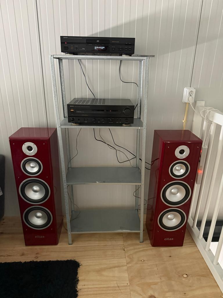Eltax luidsprekers - Rood (set van 2), Audio, Tv en Foto, Luidsprekers, Gebruikt, Front, Rear of Stereo speakers, 120 watt of meer