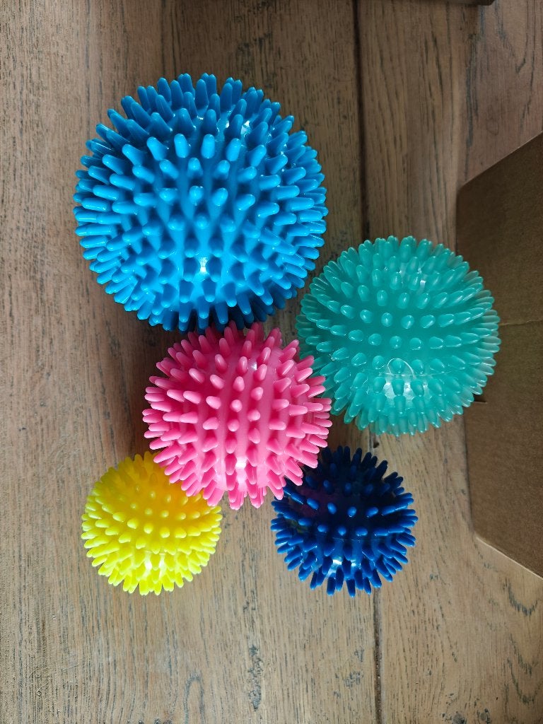 Set van 5 spiky massageballen – verschillende maten, Ophalen of Verzenden, Nieuw