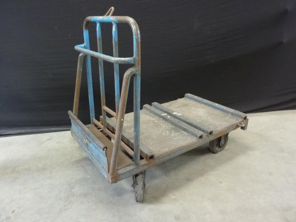 Zware transportwagen / magazijnkar / Vintage kar staal, Doe-het-zelf en Verbouw, Transportwagens, Gebruikt, Transportkar, Handelsonderneming Hendriksen