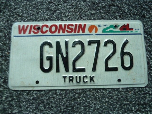 Kentekenplaat licenseplate Wisconsin Truck 1 USA, Verzamelen, Verzenden, Gebruikt, Auto's