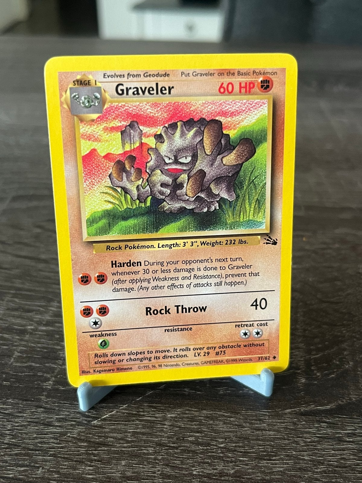 Graveler (37/62) - Fossil - EX, Ophalen of Verzenden, Gebruikt, Losse kaart
