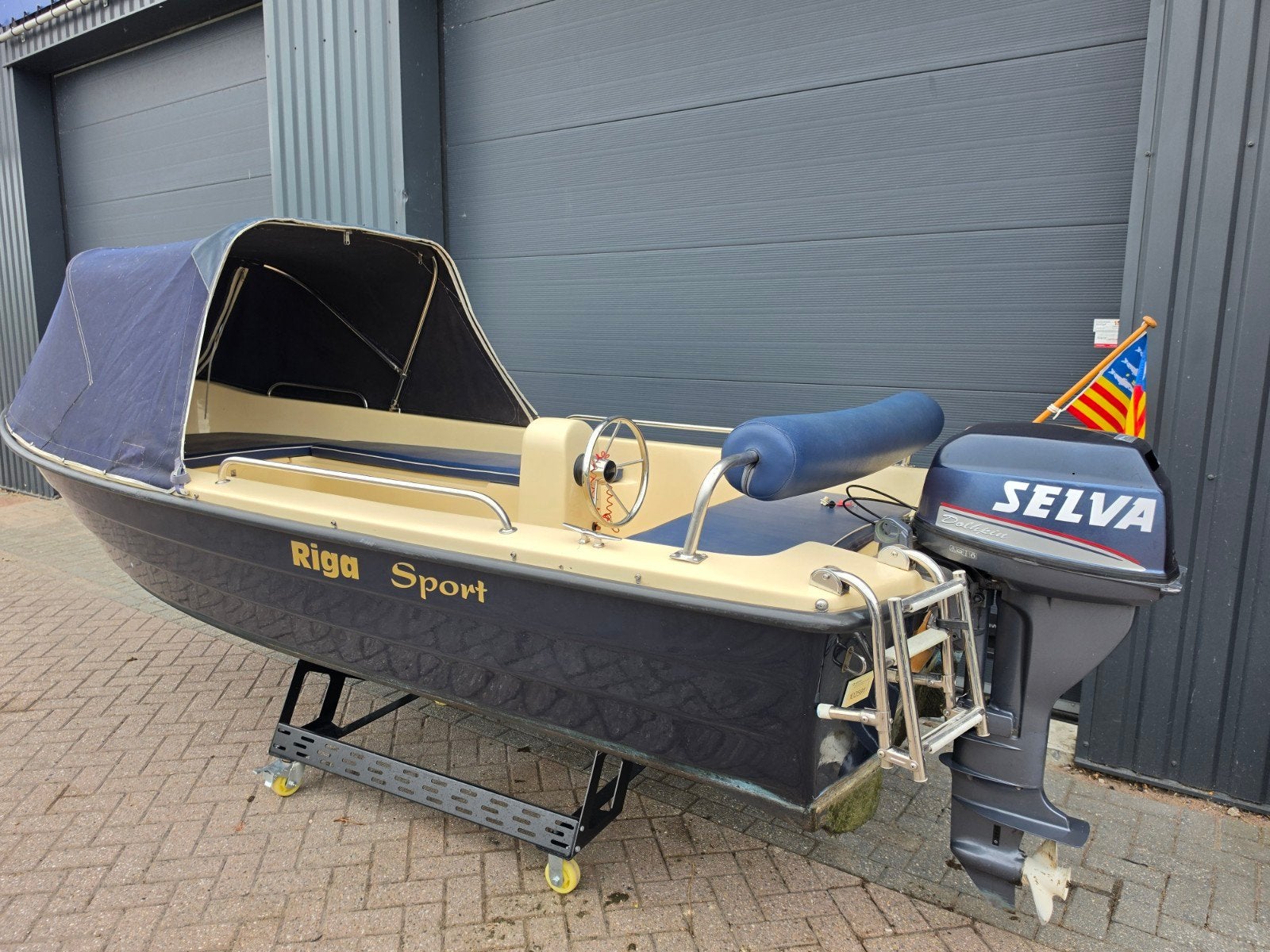 Prachtige Riga 430 + Selva (Yamaha) 9,9PK 4 Takt, Watersport en Boten, Consoleboot, Gebruikt, Topcraft, Rondzit