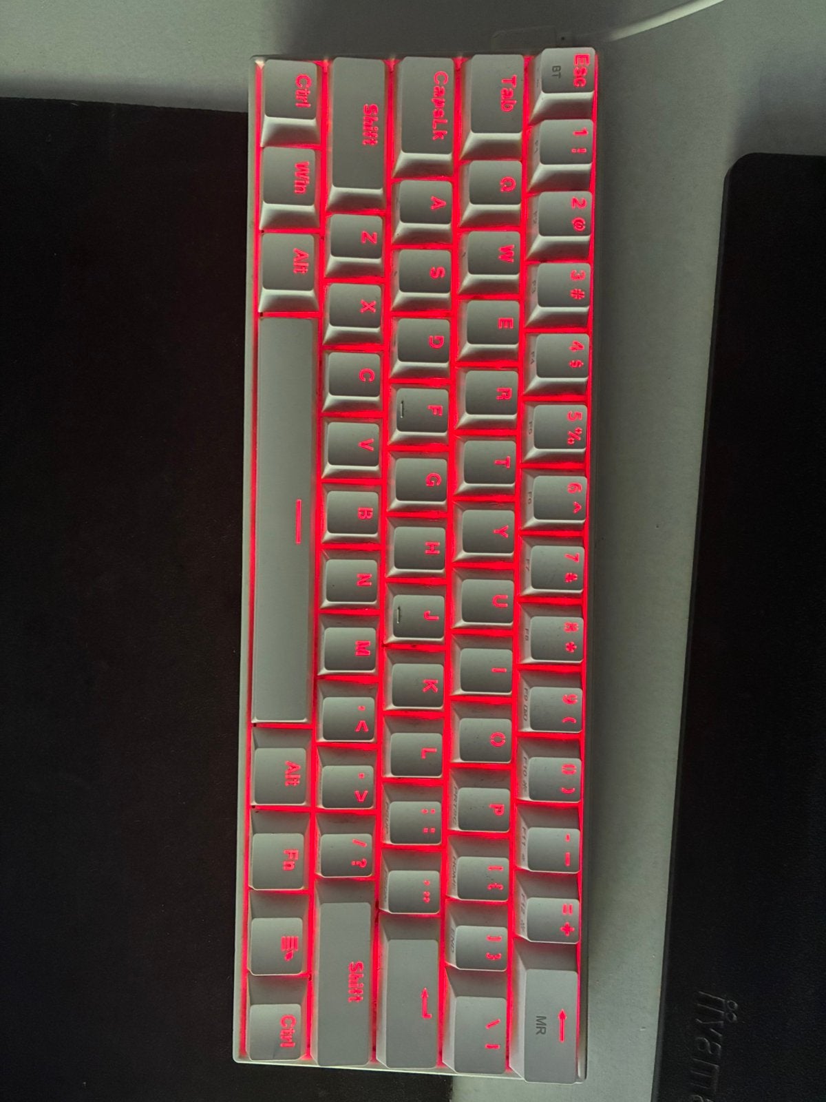 RedDragon wireless white gaming keyboard, Computers en Software, Toetsenborden, Zo goed als nieuw, Draadloos, Gaming toetsenbord