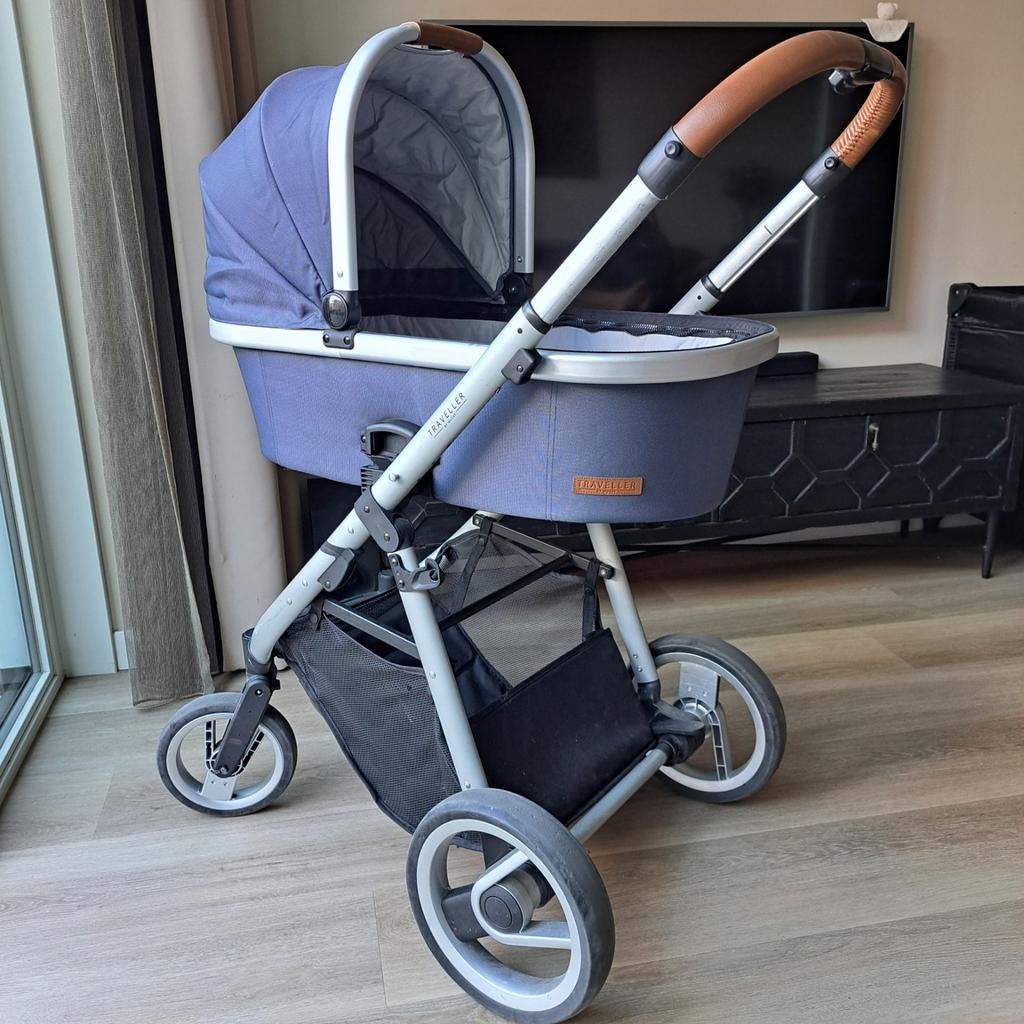 Mutsy, traveller 3-delige kinderwagen, blauw, Kinderen en Baby's, Kinderwagens en Combinaties, Ophalen, Gebruikt, Mutsy