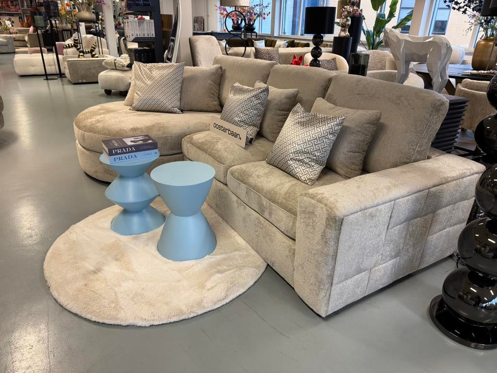 Luxe Velvet Teddy Loungebank Nepal Round 180x290cm NIEUW NEW, 250 tot 300 cm, Venus 31 8448CE Heerenveen, Hoekbank, Ophalen of Verzenden