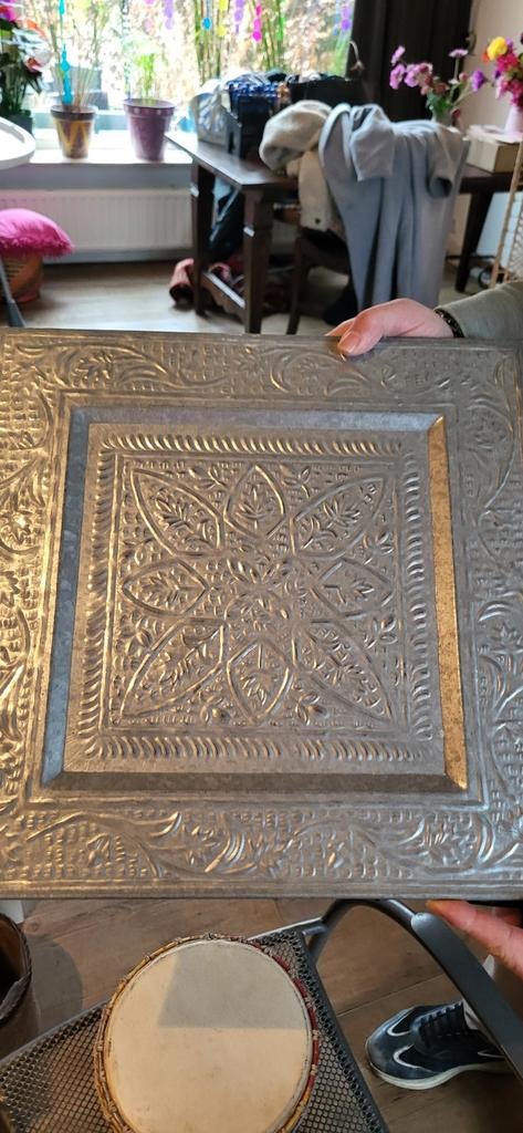 2x dienblad 45x45 €25 voor beide, Huis en Inrichting, Woonaccessoires | Dienbladen, Ophalen of Verzenden, Vierkant, Hout