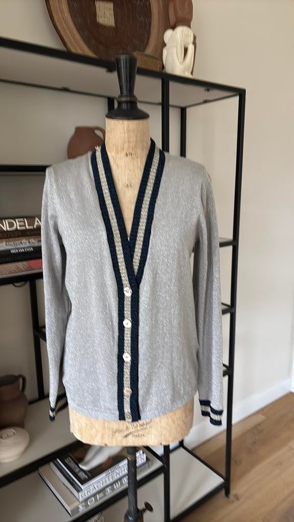 GUSTAV zilverkleurig vest maat 38 met marineblauw/goud, Ophalen of Verzenden, Zo goed als nieuw, Maat 38/40 (M), Overige kleuren