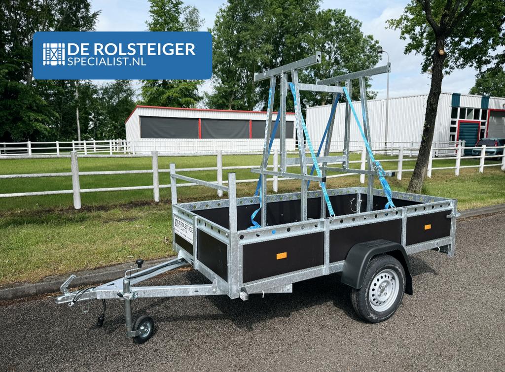 🏆NR1 Rolsteigeraanhanger bakwagen + steigerbok ROLSTEIGER, Doe-het-zelf en Verbouw, Steigers, Ophalen of Verzenden, Zo goed als nieuw