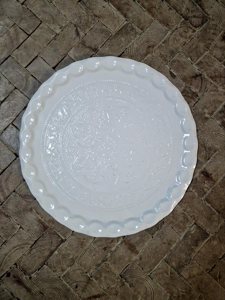 Mooie grote witte metalen schaal, ibiza stijl, Ophalen