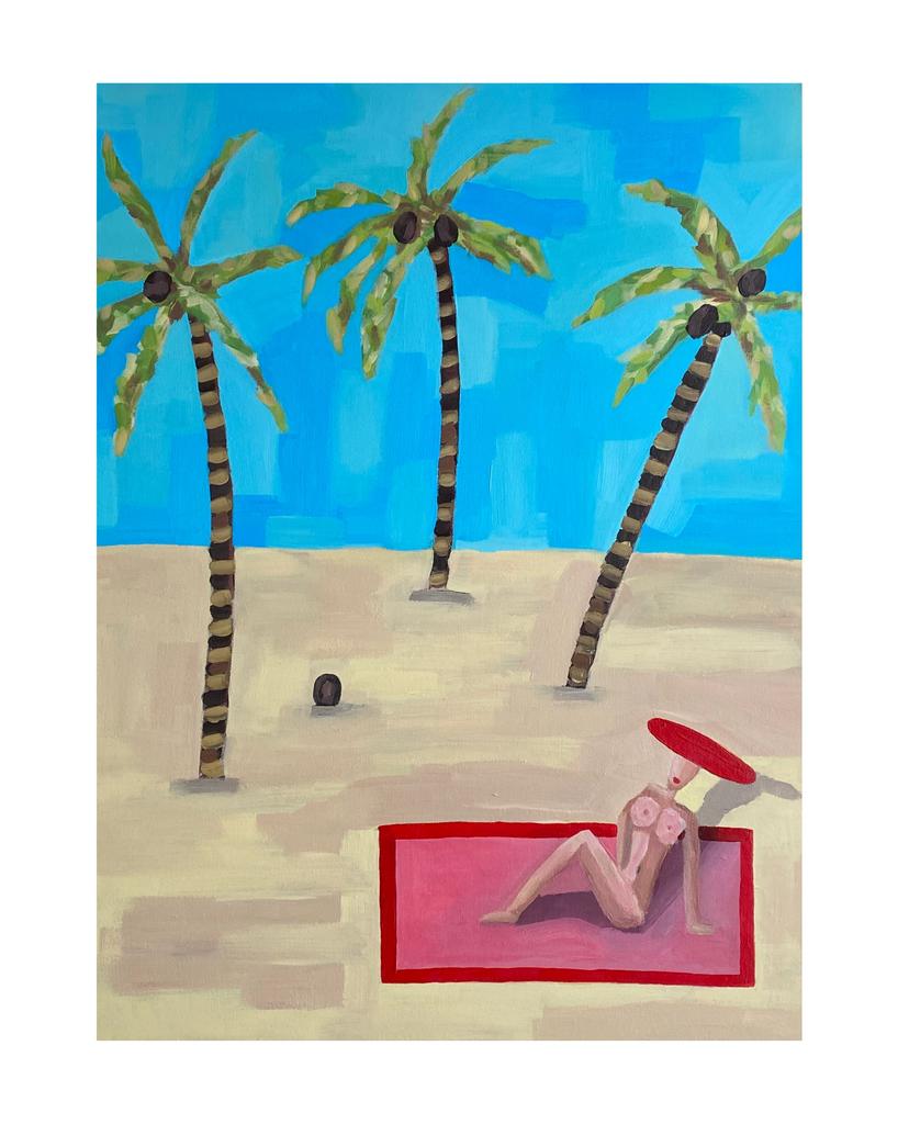 “The Playa” 60x80cm, Ophalen, Schilderij, 75 cm of meer