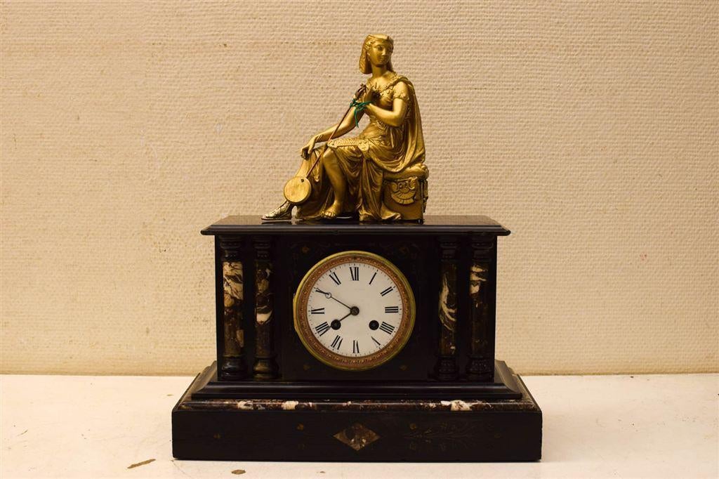 Marmeren schouwklok 48002, Ophalen of Verzenden, Gebruikt, Wandklok