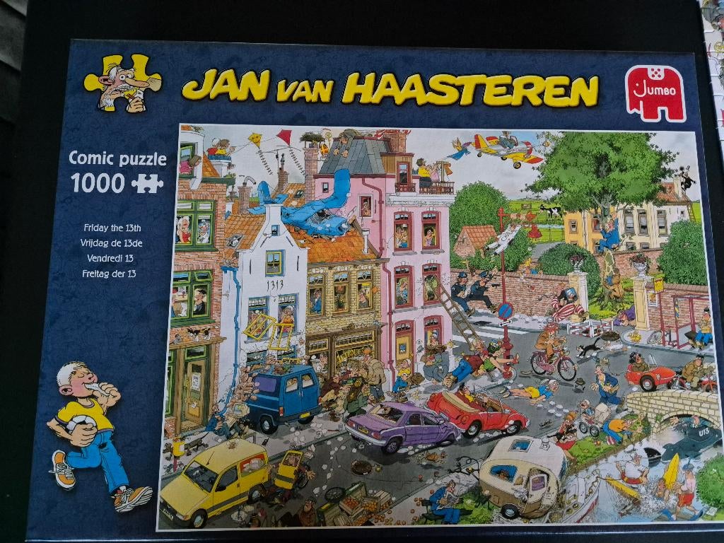 Puzzel Jan van Haasteren Vrijdag de 13e, Ophalen of Verzenden, 500 t/m 1500 stukjes, Zo goed als nieuw, Legpuzzel