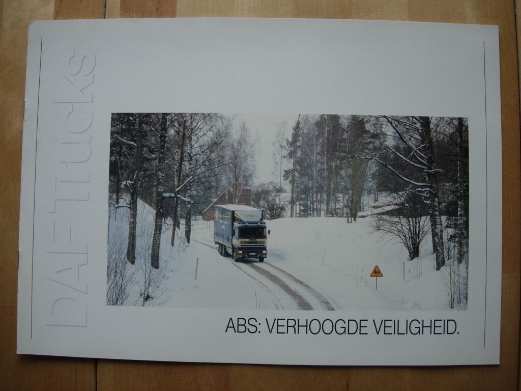 DAF ABS Brochure 1988 - NL 95 2500 2300 2100 1700 1300 1100, Ophalen of Verzenden, Zo goed als nieuw, Overige merken, DAF