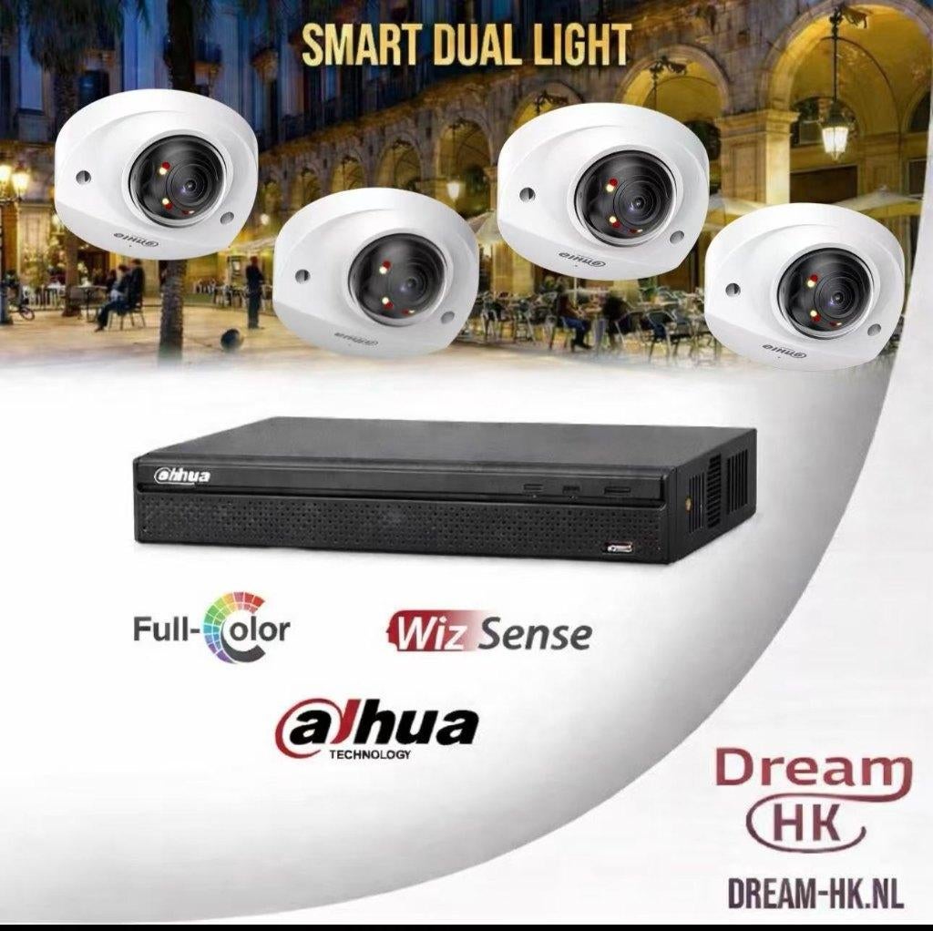 4MP Dahua IP POE beveiligingscamera set / 4CH NVR+4x cameras