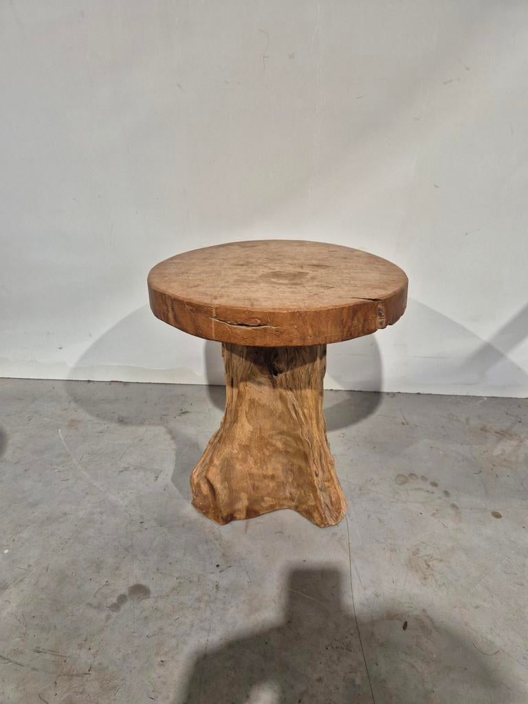 Massief houten boomstam bijzettafel, Ophalen of Verzenden