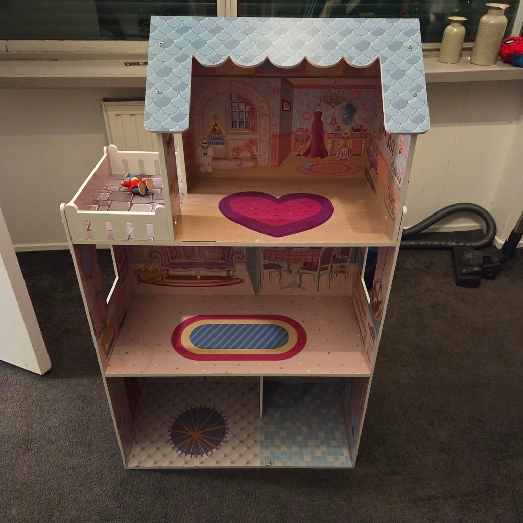 Mooi groot net poppenhuis, Kinderen en Baby's, Speelgoed | Poppenhuizen, Ophalen, Zo goed als nieuw, Poppenhuis