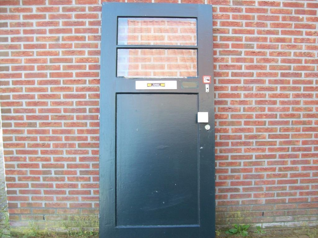 deur met glas, Ophalen, Gebruikt, 80 tot 100 cm, Buitendeur