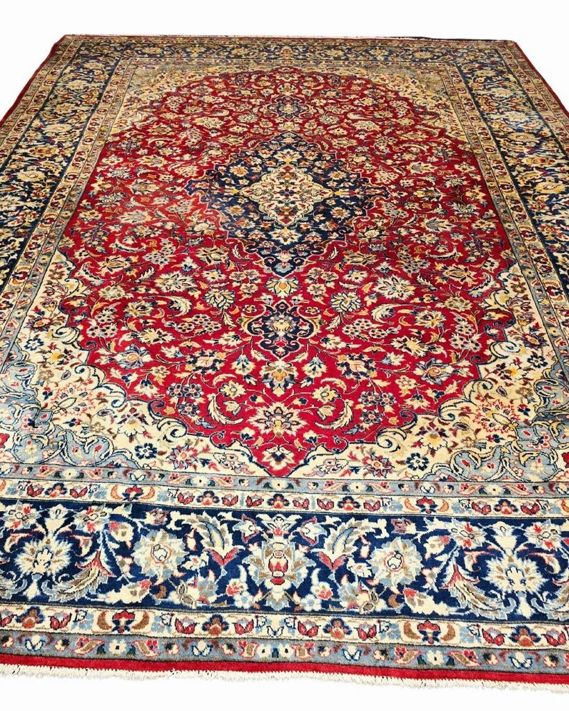 Groot Perzisch tapijt Kashan 400x300 wollen vloerkleed iran, 1185VB, De handelmaatschappij, 200 cm of meer, Ophalen of Verzenden