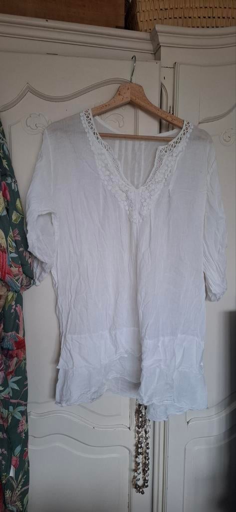 Mooie witte blouse Boho summer, Ophalen of Verzenden, Zo goed als nieuw, Wit