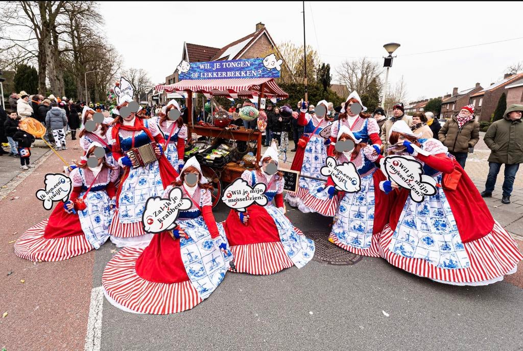 Loopgroep carnaval optocht compleet met kar, Hobby en Vrije tijd, Feestartikelen, Ophalen, Zo goed als nieuw