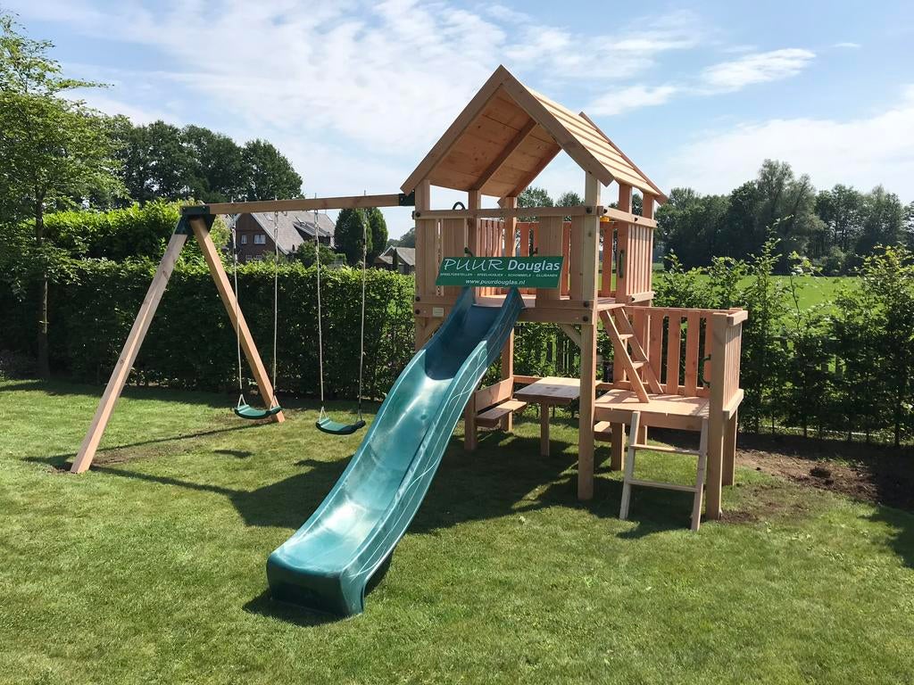 Douglas speeltoestel speelhuisje glijbaan schommel maatwerk, Ophalen of Verzenden, Nieuw