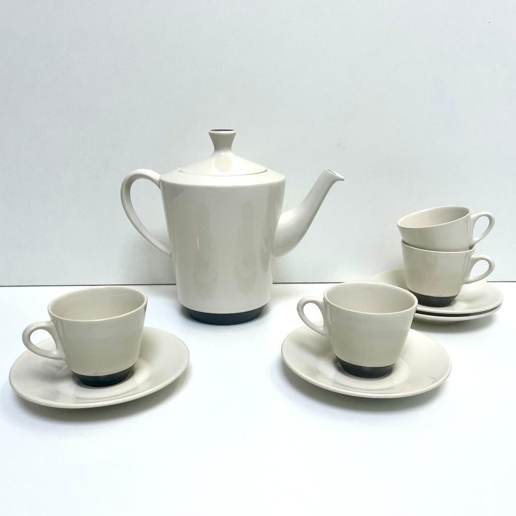 Jubilant koffiekan met 4 kop en schotels (Fris Edam 1958), Antiek en Kunst, Ophalen of Verzenden
