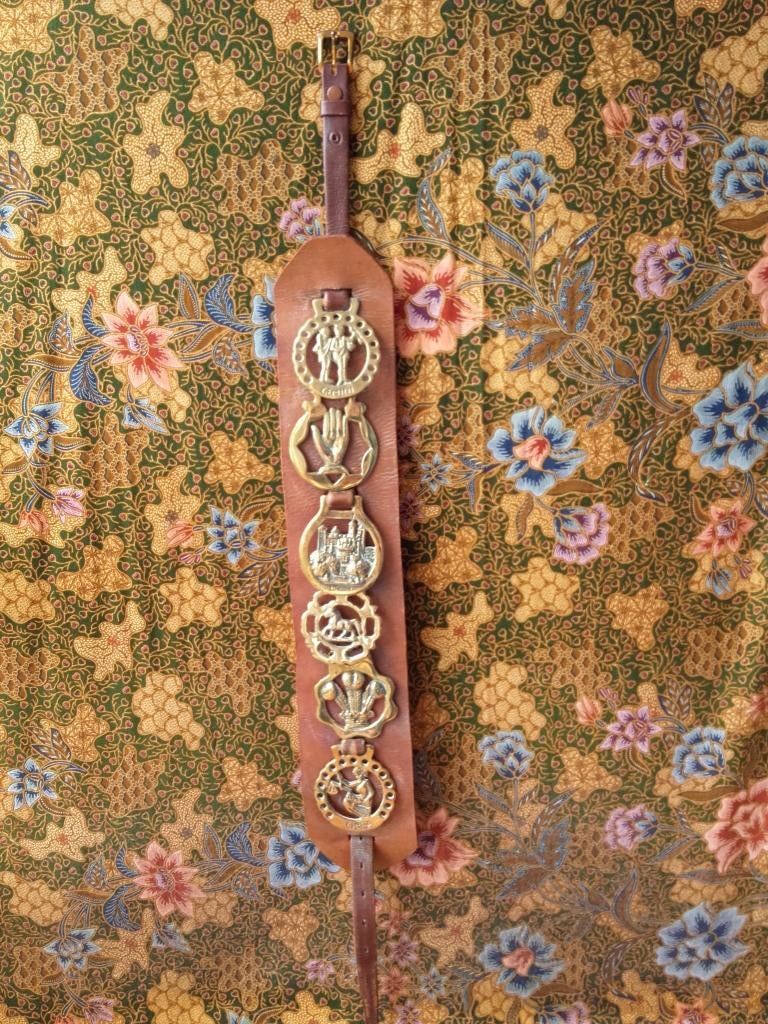 Zes antieke kleppermannetjes uit Engeland aan een riem 82 cm, Antiek en Kunst, Ophalen of Verzenden