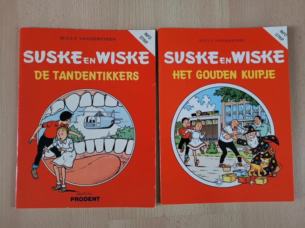 2x Suske en Wiske Info strip Het gouden kuipje tandentikkers, Boeken, Stripboeken, Meerdere stripboeken, Ophalen, Zo goed als nieuw