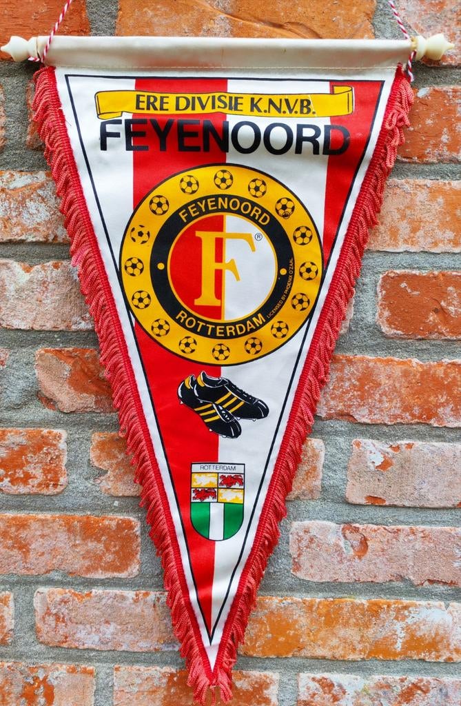 Feyenoord Feijenoord Rotterdam 1970 prachtig voetbal vaantje, Diversen, Ophalen of Verzenden