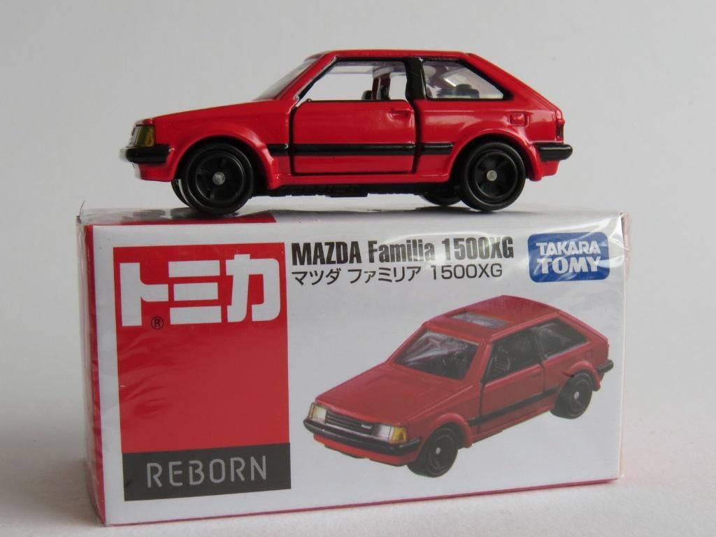 Tomica Reborn Mazda Familia 1500XG 1/59 3inch tomy, Ophalen of Verzenden, Nieuw, Auto