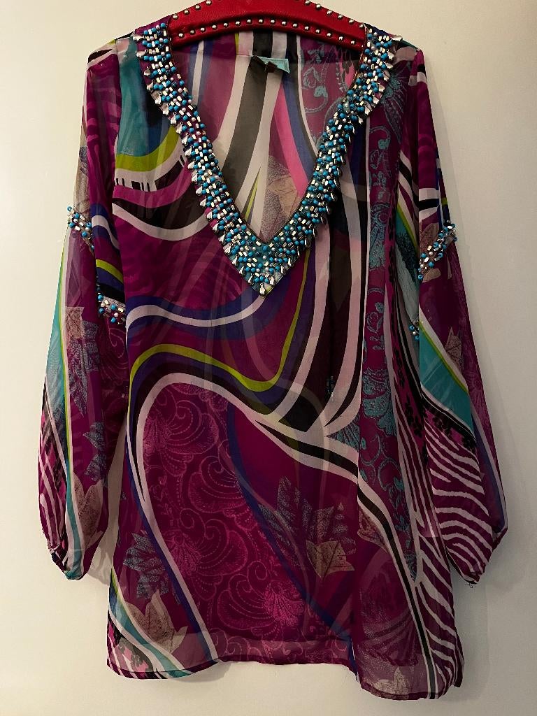 Kleurrijke tuniek Lola's, nieuwstaat, Ibiza, boho tuniek, L, Overige kleuren, Lola's, Maat 42/44 (L), Ophalen of Verzenden