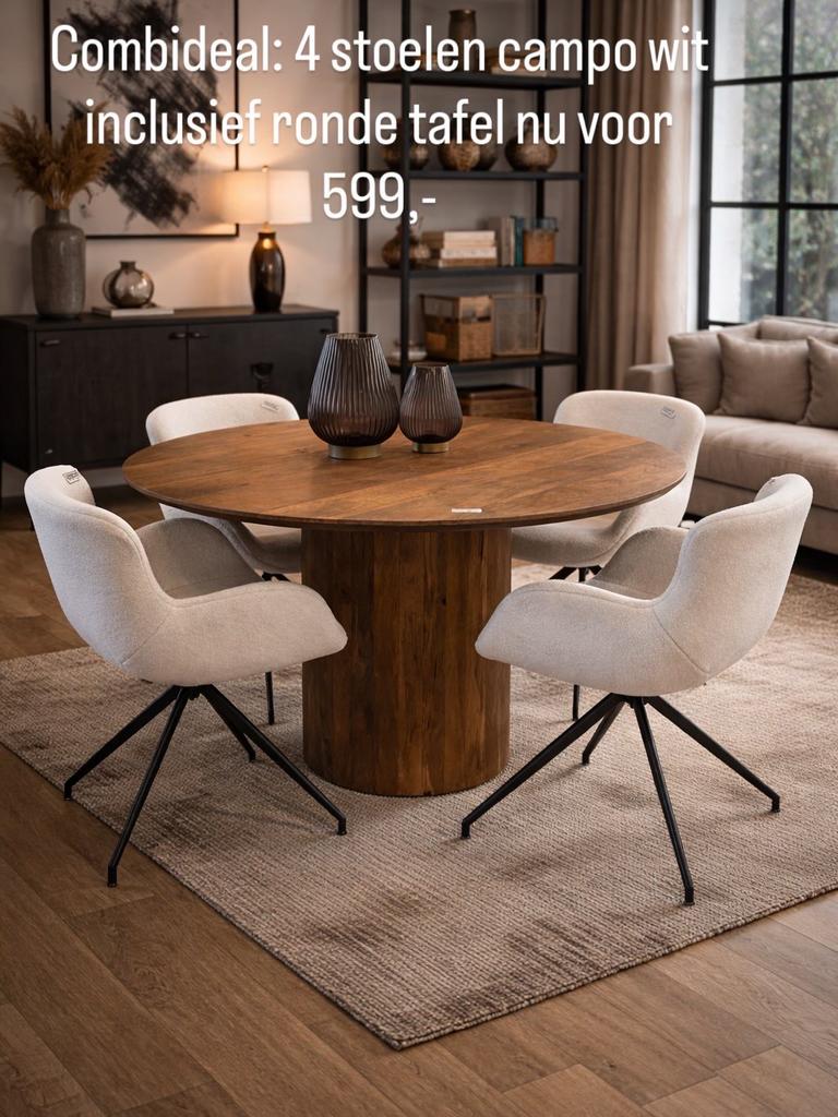 Combideal 4 stoelen inclusief tafel Nieuw!!, Ophalen, Industrieweg 25, 100 tot 150 cm, Rj