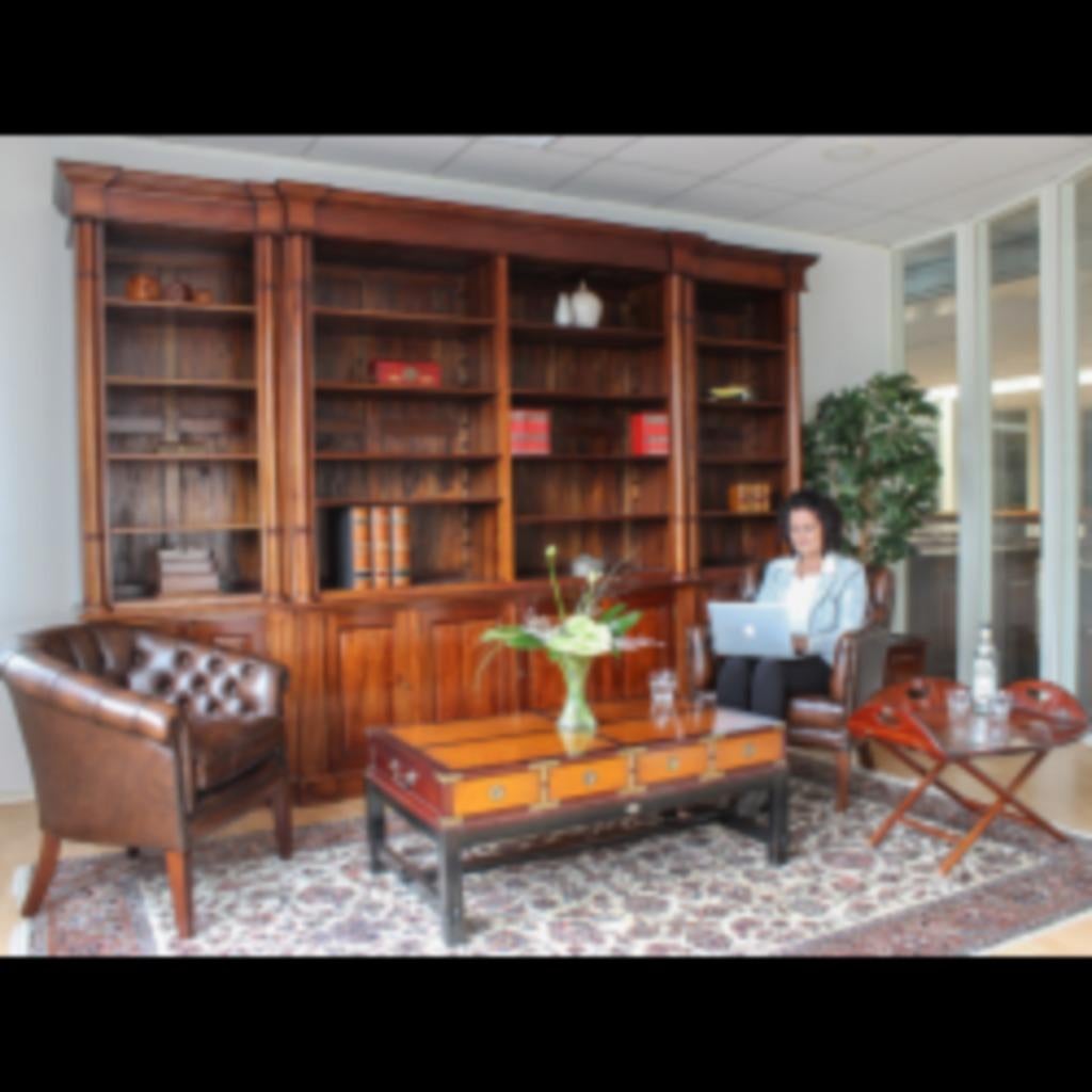 Massief Mahonie Boekenkast grote Boekenkast, Ophalen, Overige materialen, Met deur(en), 200 cm of meer
