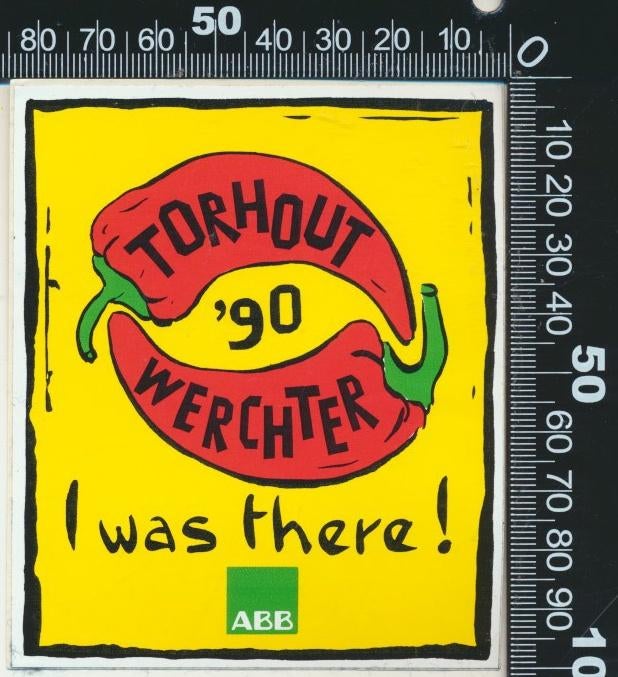 Sticker: Torhout Werchter 1990 - I was there, Verzamelen, Stickers, Zo goed als nieuw, Bedrijf of Vereniging, Ophalen of Verzenden
