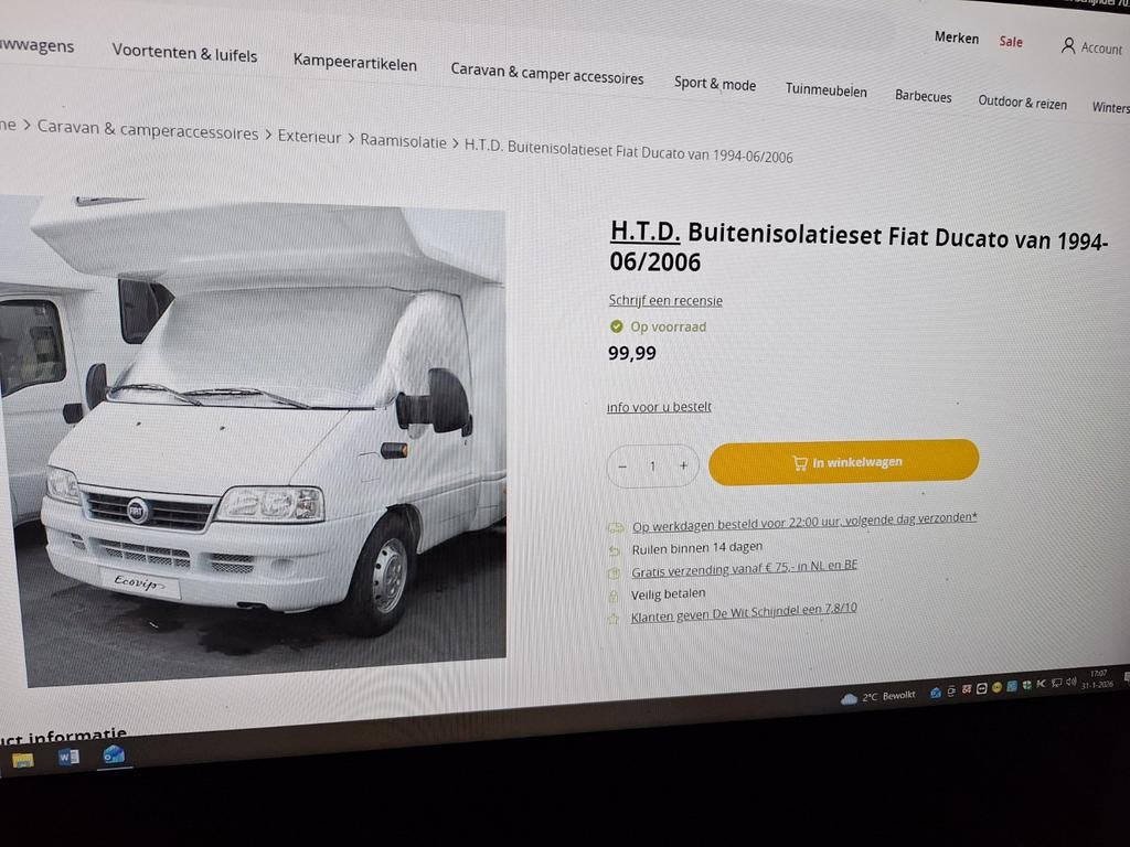 Voorruit isolatie buitenzijde voor Ducato 1994-2006, Ophalen, Zo goed als nieuw
