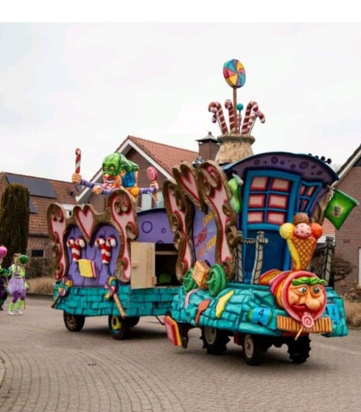 Carnavalswagen polyester Thema Snoep, Ophalen, Zo goed als nieuw, Overige typen, Carnaval