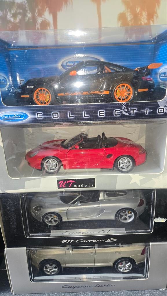 2x Porsche 1:18 Modellen , Welly, UT Models, Ophalen of Verzenden, Gebruikt, Auto, Maisto