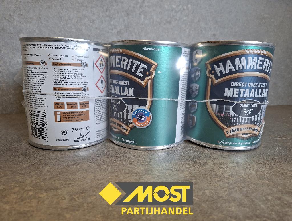 Hammerite Metaallak Zijdeglans Zwart, Ophalen, Nieuw, Wit, Lak