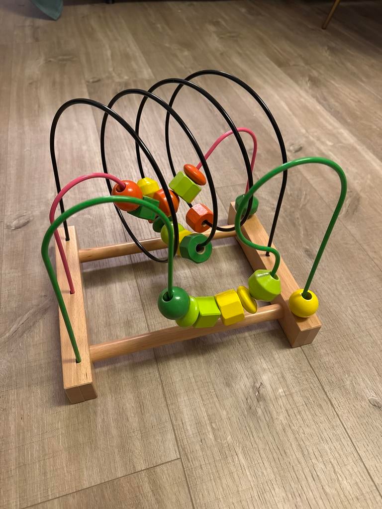 Houten kralenbaan baby speelgoed, Ophalen, Zo goed als nieuw, Overige typen, Met geluid