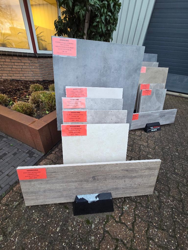 Outdoor Restantpartijen Keramische tegels vanaf 12,50 per m2, Doe-het-zelf en Verbouw, Tegels, Nieuw, Vloertegels, Keramiek, 60 cm of meer